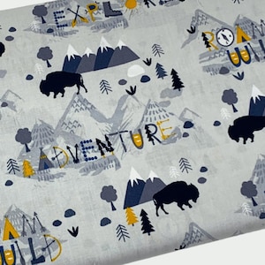 Roam Wild Fabric, Forest Adventure Fabric, Fabric by the yard, Fat Quarter, Quilting, Apparel, 100% Cotton, B5-38