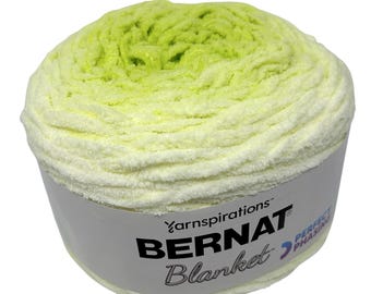 Citron  Super Bulky Yarn, Bernat Blanket Perfect Phasing by Yarnspirations, Knitting Crochet Supplies