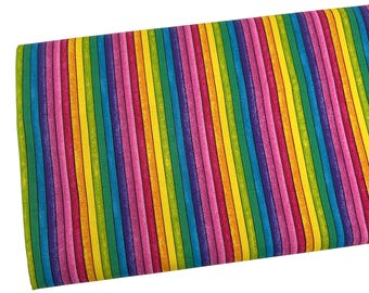Rainbow Stripes Fabric by the yard, Fabric Traditions, Quilting Cotton, B3.37
