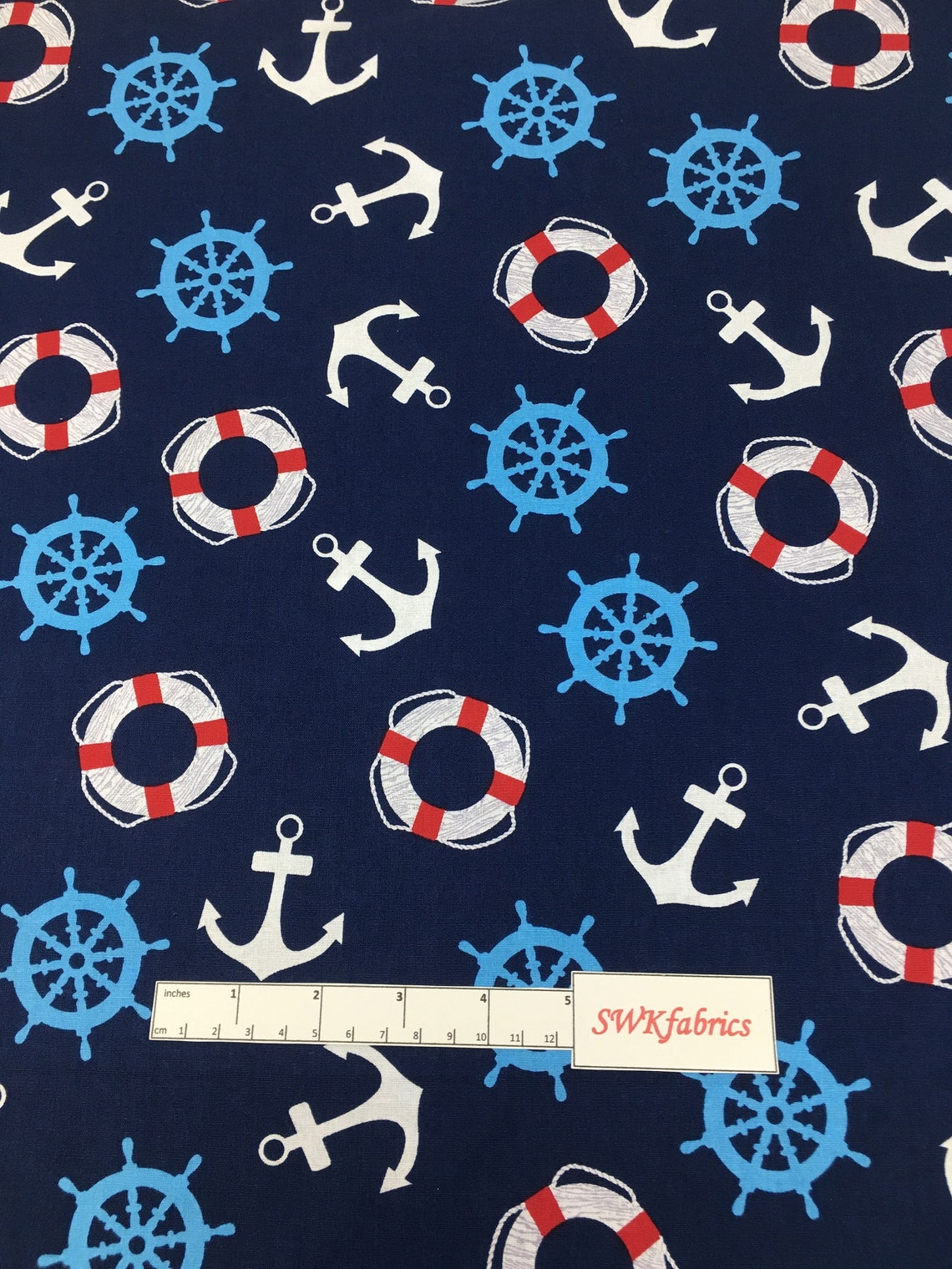 Navy Nautical Fabric Ships and Boats Fabric by the yard Fat Etsy