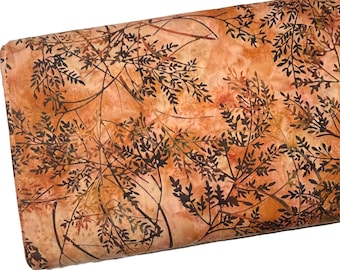 Cayenne Leaves Bali Batik, Rare Hoffman Fabric by the Yard, Floral Quilting Cotton -