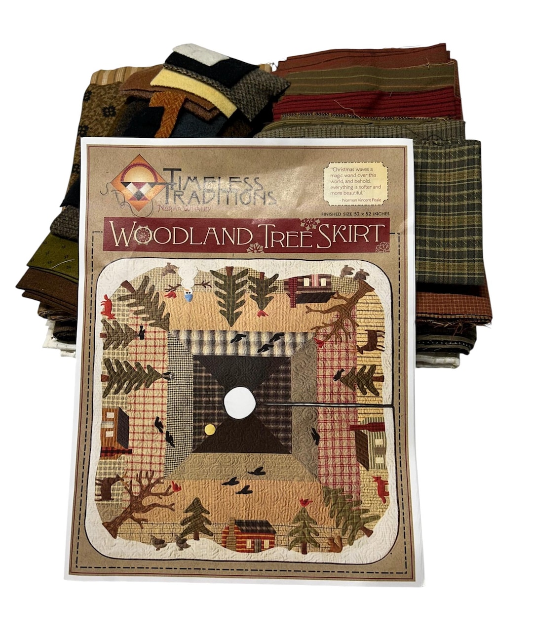 Tree Quilt Kit Woodland Tree Skirt Quilt Kit, Fabric and Pattern Included, Size 52