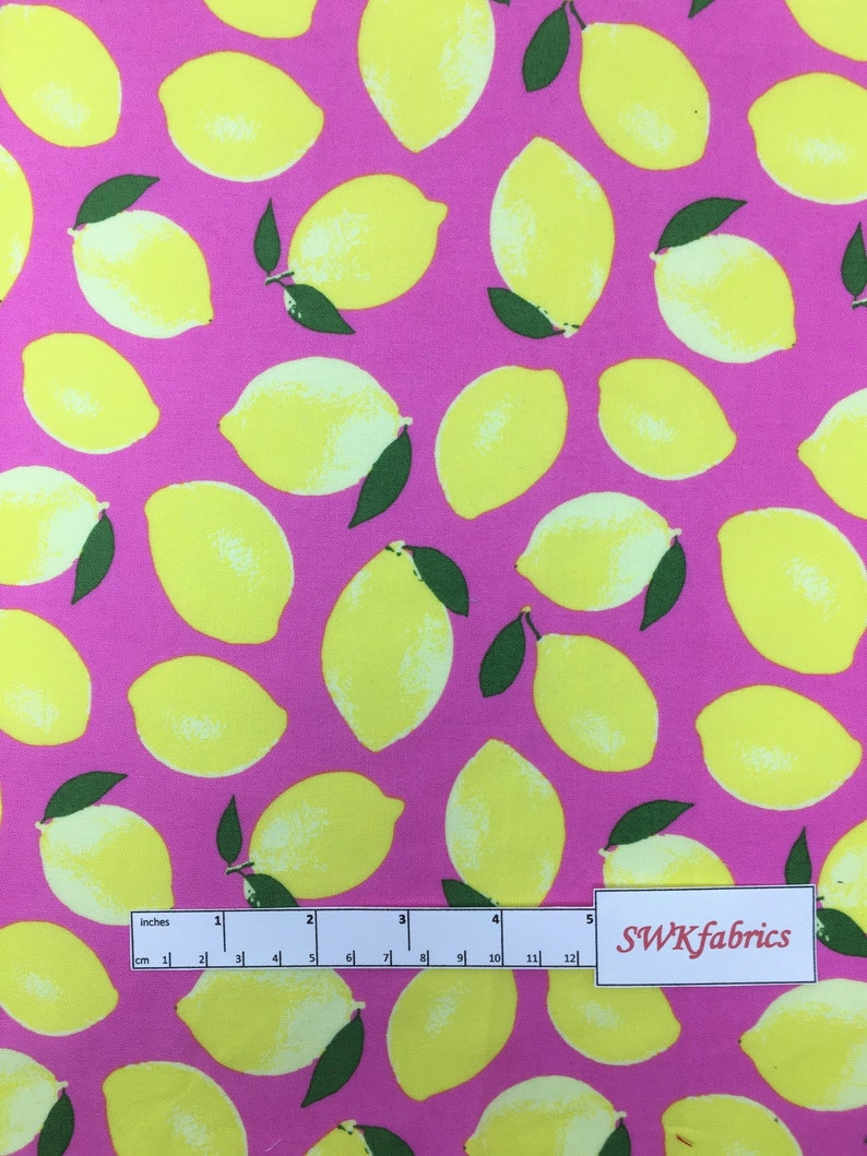 Lemon Fruit Fabric P2-29 Fabric by the yard Quilting Fabric 100/% Cotton Fat Quarter Apparel Fabric Pink Lemonade Fabric