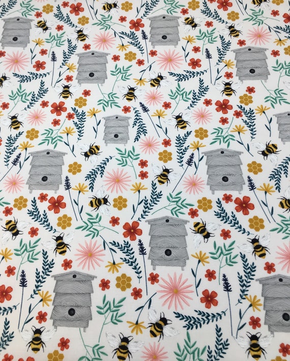 Bee Hive Floral Apparel Fabric, Hobby Lobby