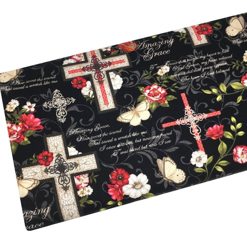 Medallions Aqua Cotton Fabric by the Yard Etsy