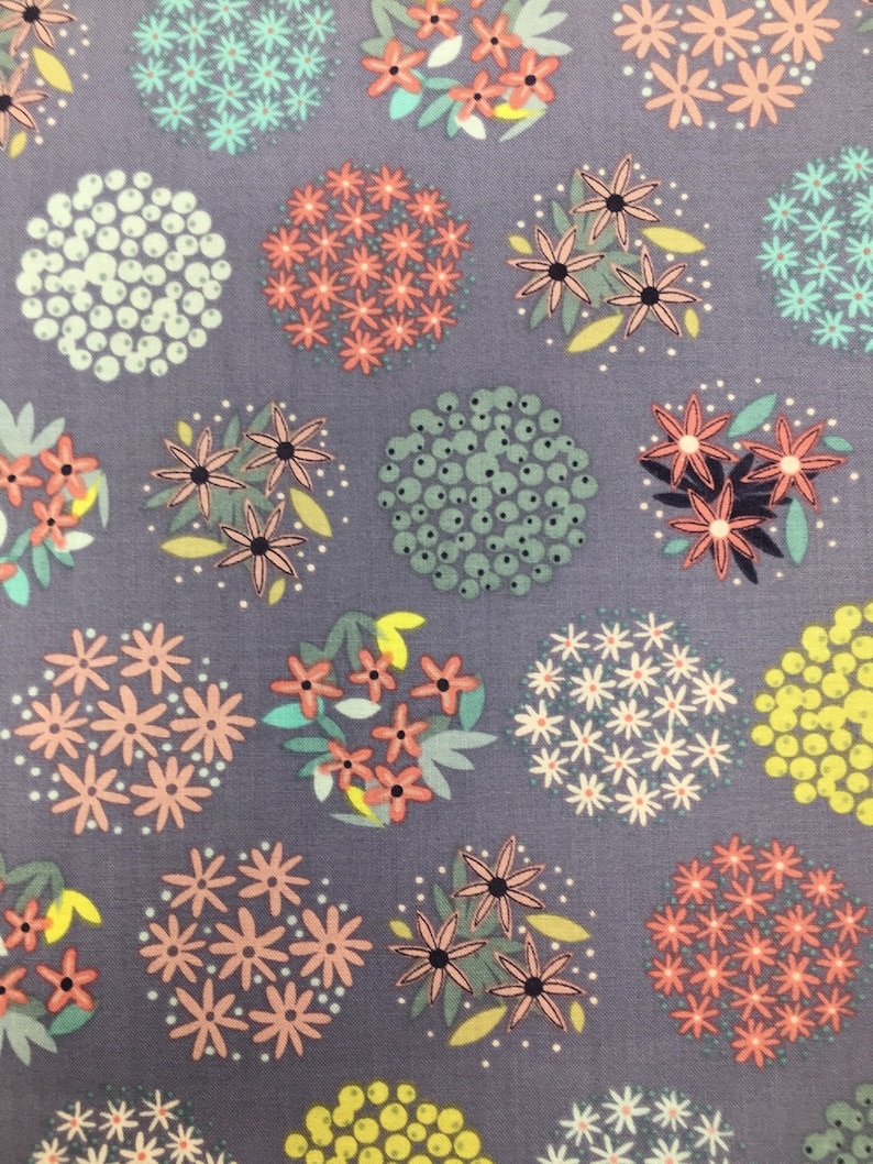 P3-14 Purple Floral Fabric Apparel Fabric 100/% Cotton Fabric Floral Dot Fabric Quilting Fabric Fabric by the yard Fat Quarter
