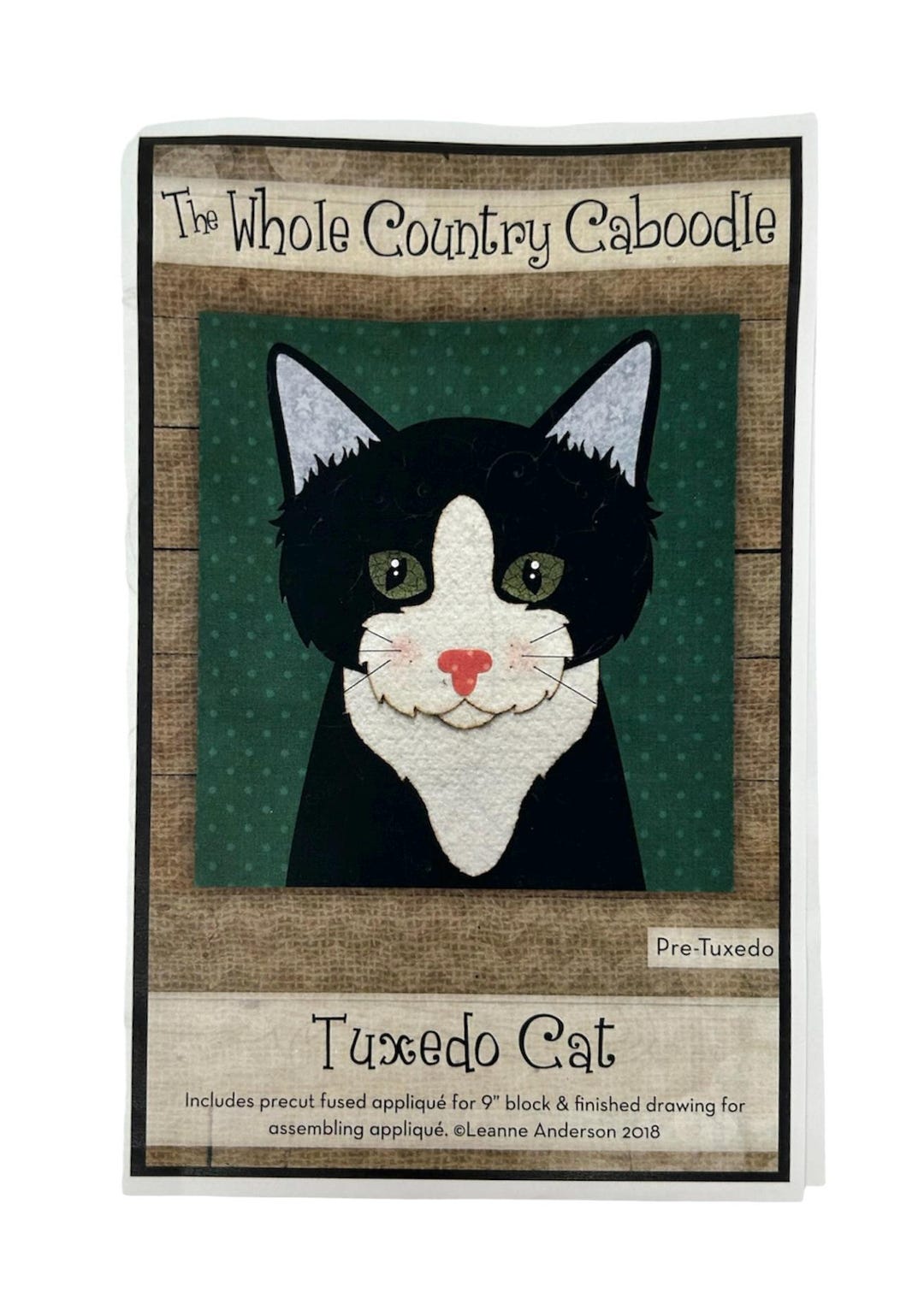 Tuxedo Cat Pattern by Whole Country Caboodle, Applique Cat Templates 9 ...