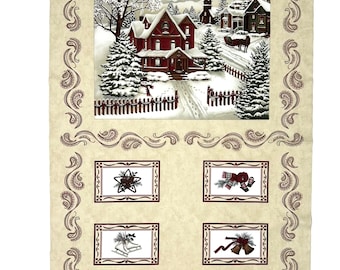 Winter Fabric Panel 24"x 44", Once Upon a Memory Neutral, Holly Taylor for Moda, Quilting Cotton