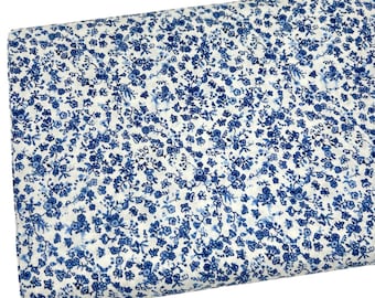 Country Blue Floral Fabric by the Yard, Spring Creative, Quilting Cotton, R3-20