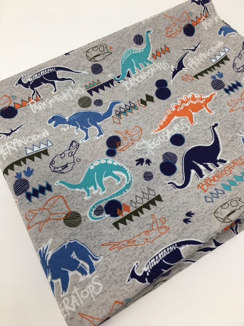 Apparel Fabric Dinosaur Gray Fabric by the yard 100/% Cotton Fabric Quilting Fabric End of the Bolt 27 Dino Fabric