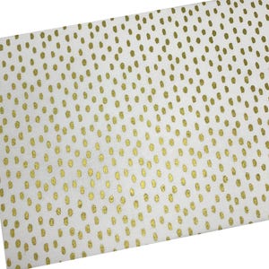 Gold Dash Dots Fabric, Metallic Polka Dots Fabric, Gold Spots, Fabric by the yard, Fat Quarter, Quilting, Apparel, 100% Cotton
