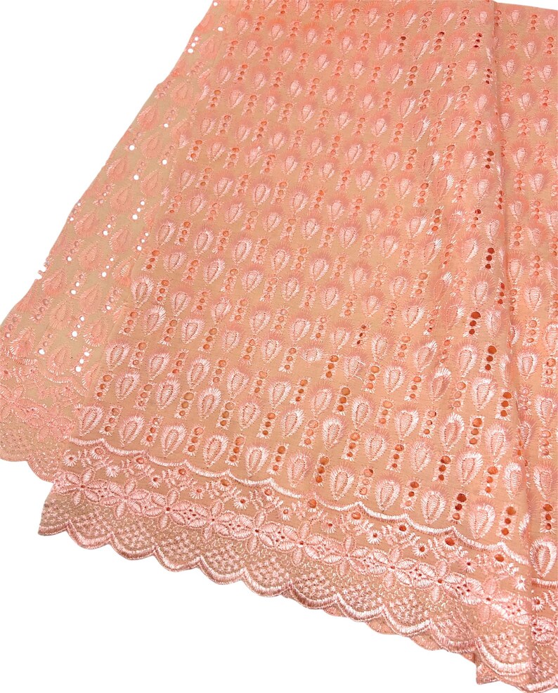 Coral Eyelet Embroidery Fabric 38