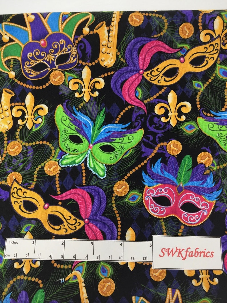 mardi gras masquerade fabric