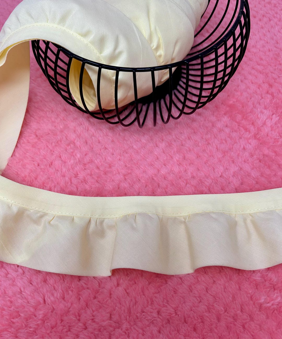 Light Yellow Ruffle Bias Trim, Poly Cotton Trim for Baby Blankets ...
