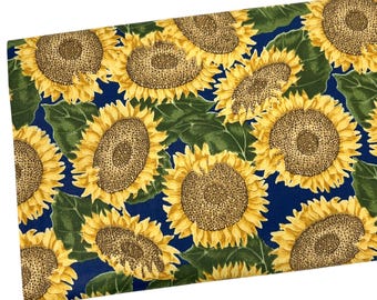 Fat Quarter 18" x 22" Yellow Sunflower Fabric by Spring Industries, Quilting Cotton