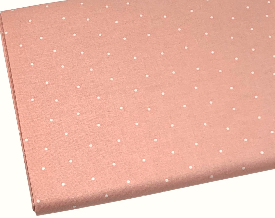 Dusty Pink Fabric, Tiny Polka Dots Fabric, Quilt Backing, Fabric by the