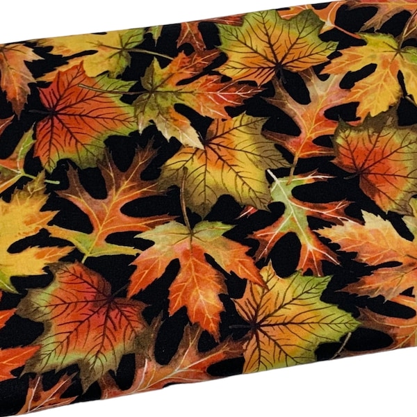 Fall Leaves Fabric, Orange and Yellow Leaf, Fabric by the yard, Fat Quarter, Quilting, Apparel, 100% Cotton ..