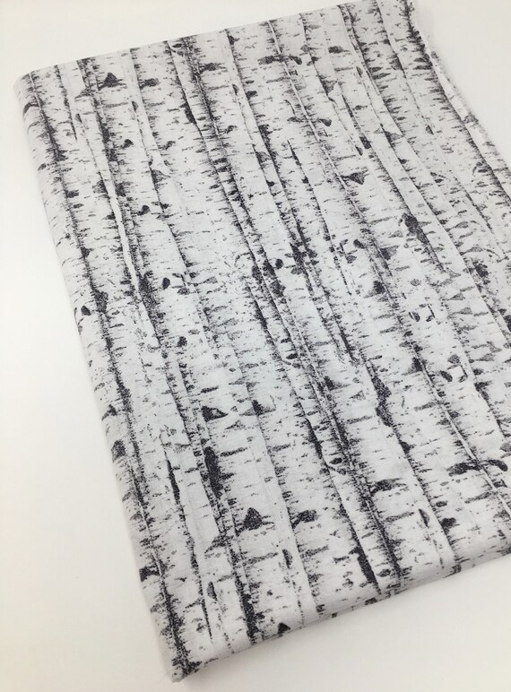 Birch Tree Fabric Wood Print Fabric Fabric by the yard Fat Etsy