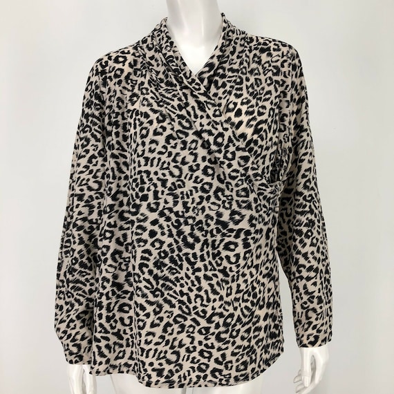 Vintage Fyzal Virani 8 Silk Shirt Leopard Animal P