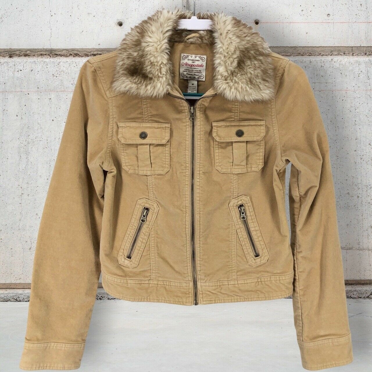 aeropostale jean jacket with fur