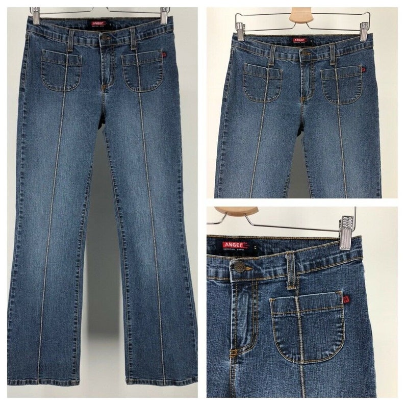 Vintage y2k 90's Angel Jeans 11 Bootcut Flare Distressed Etsy