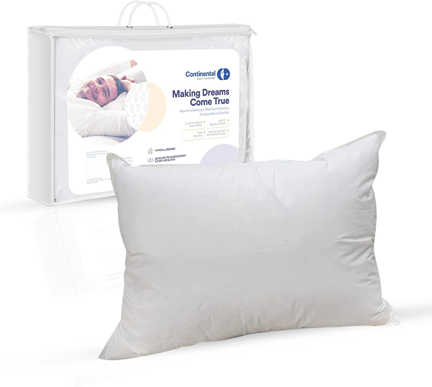 East Coast Bedding Goose Down & Feather Stuffing, Fill Pillow