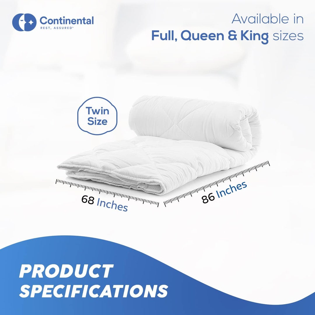 Continental Bedding White Goose Down Comforter Hypoallergenic Fluffy