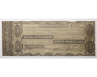 1831 Vermont Currency - Windsor - 6159