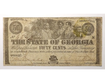 1863 Georgia Fractional Currency – Milledgeville – 5987