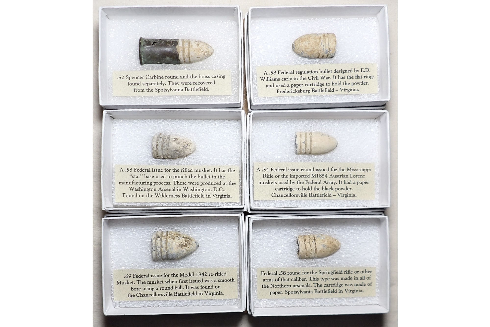 アメリカ軍陸海空軍シンボルマグネット3点セット Federal Minie Balls - Civil War Relics - Civil War