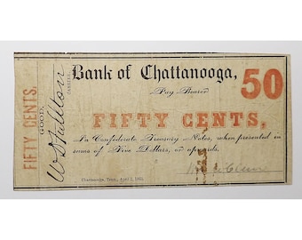 1863 Tennessee Currency – “Bank of Chattanooga” – 6723