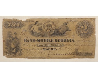1860’s “Bank of Middle Georgia” – Macon, Georgia – 6255