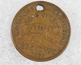 1863 Store Token – “Elephantine Shoe Store” – Civil War Token - 6701