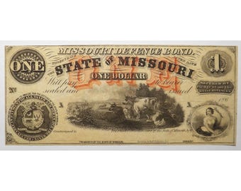 1861 Missouri – Missouri Defense Bond – Unsigned – 6630