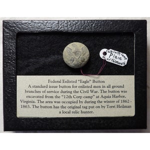 Federal “Eagle” Button - 12th Corp - Aquia, Virginia - Civil War Buttons - Civil War Artifacts - Civil War Memorabilia