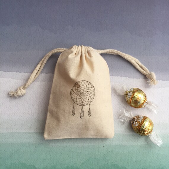 Items similar to 10 Dream Catcher Favor Bags Boho Favor Bags