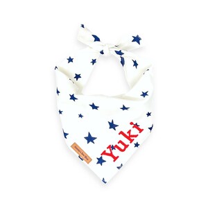 Personalized Fourth Of July Dog Bandana, Red, White, and Blue Pet Outfit, Patriotic Pet Bandanas, Dog Bandanas With Name, Custom Dog Gifts Star Struck