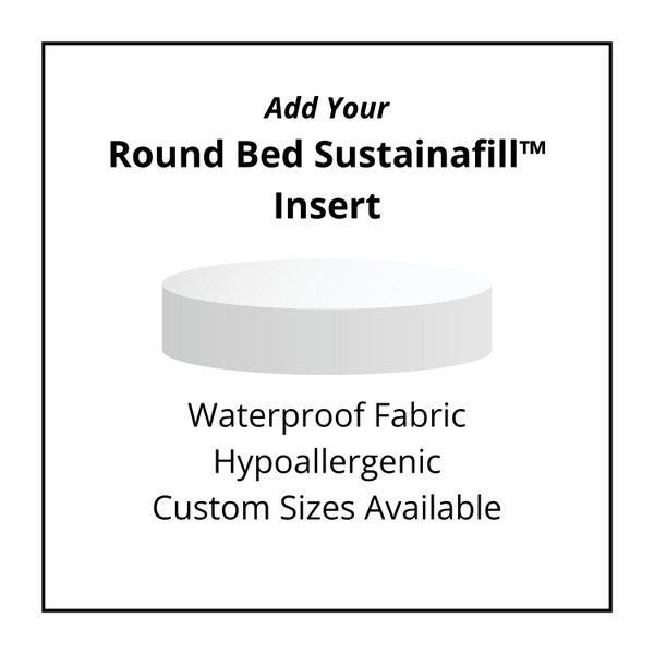 Eco Friendly Round Pet Bed Insert, Dog Bed Insert Made From Recycled Material, Hypoallergenic Pet Insert, Sustainable Replacement Bed Insert