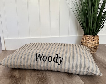 Funda personalizada para cama de perro con rayas / Funda para cama de mascota a rayas neutras / Edredón para cama de perro / Funda para cama de perro estilo granja para perros pequeños y grandes