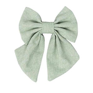 Dusty Sage Wedding Dog Bow, Sage Pet Collar Accessory, Linen Lady Bow, Engagement Outfit For Dogs, Dog Accessory, Elegant Linen Pet Bow
