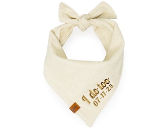 Personalized Wedding Dog Bandana, I do too embroidered pet bandana, Custom dog engagement bandana, Announcement Bandana, CHOOSE YOUR COLORS