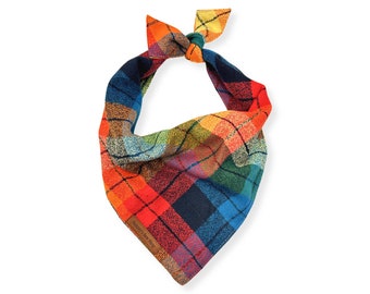 Multi Colored Fall Flannel Dog Bandana | Harvest Pet Bandana | Personalized Dog Bandana | Fall Decor | Custom Pet Clothing | Dog Accessories