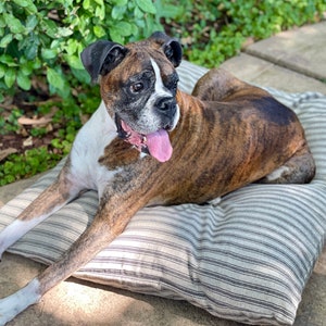 Ticking Stripe Dog Bed Cover / Black and Tan Striped Pet Bed Cover / Dog Bed Duvet / Farmhouse Dog Bed Cover for small to large dogs