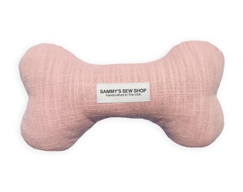 Blush Squeaky Toy, Pink Dog Chew Toy, Dog Bone Toy, Sustainable Pet Toy, Birthday Gift Dog, Puppy Squeaky Toy, Pet gifts & Toys