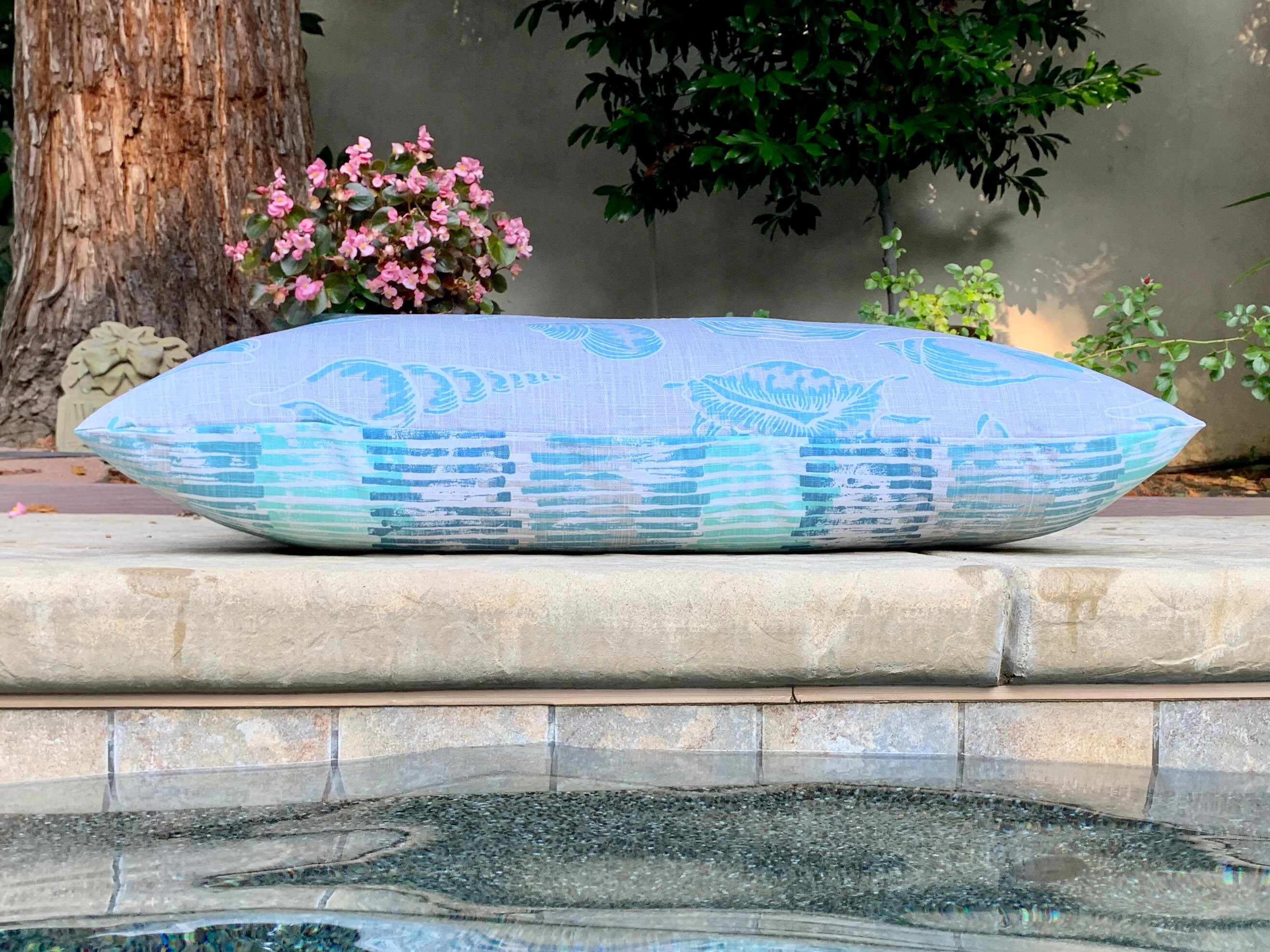 Shibori Seashell Beach Blue Pet Bed Cover Nautical Dog Bed Etsy