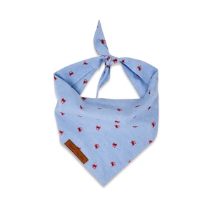 Summer Crab Dog Bandana, Soft Blue Crustacean Dog Bandana, Summer Neckwear, Nautical Dog Bandana, Crab Pet Bandana, Beach Dog Bandanas