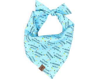 Bandana de cumpleaños azul para perro, bandana personalizada para Barkday, bandana personalizada para perro, atuendo de cumpleaños para perro, regalo para perro del día de Gotcha, regalo de cumpleaños para perro