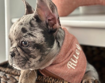 Rust Herringbone Dog Bandana | Fall Flannel Pet Bandana | Personalized Dog Bandana | Fall Dog Outfit | Fall Pet Clothing | Dog Accessory