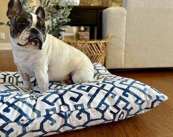 Blue Dog Bed Cover, Modern Pet Bed Cover, Washable Dog Bed Duvet, Dog Bed for Small to Extra Large Dogs, Replacement Dog Bed Cover, Dog Gift