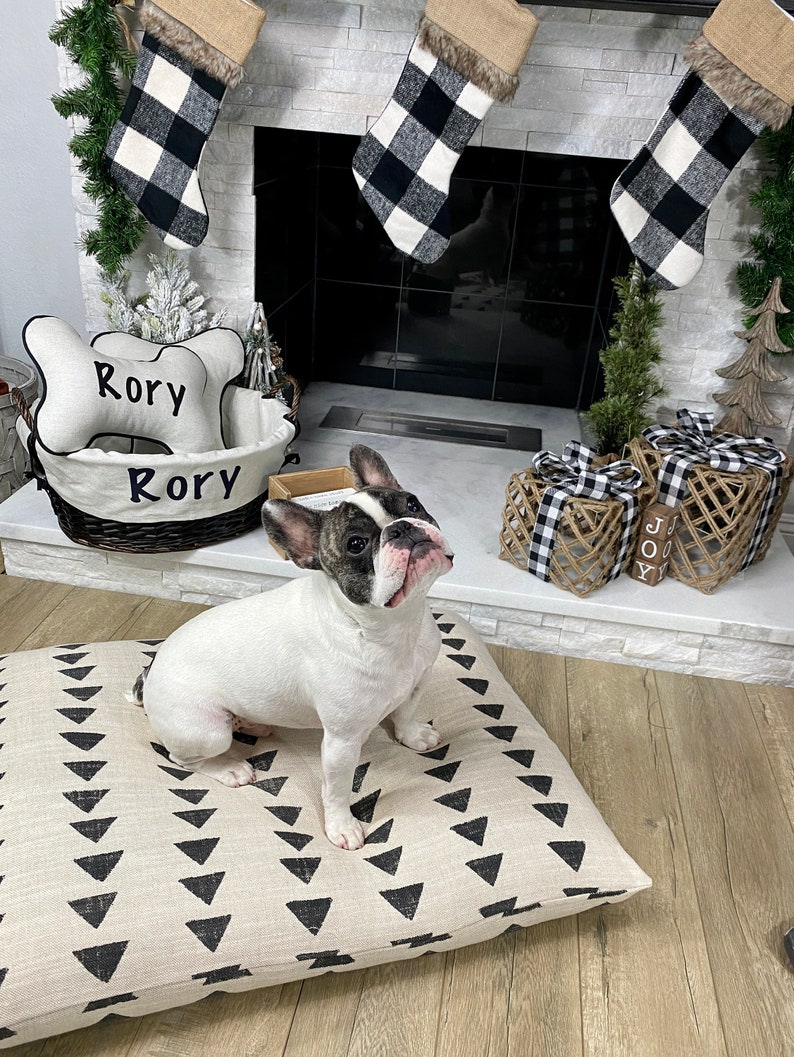 Boho Dog bed Duvet// Chic Triangle Pattern Dog Bed Cover // Etsy